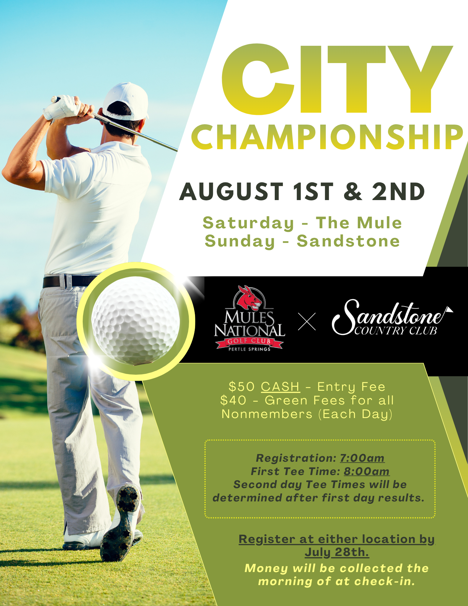 City Championship Golf Flyer for Sandstone Country Club